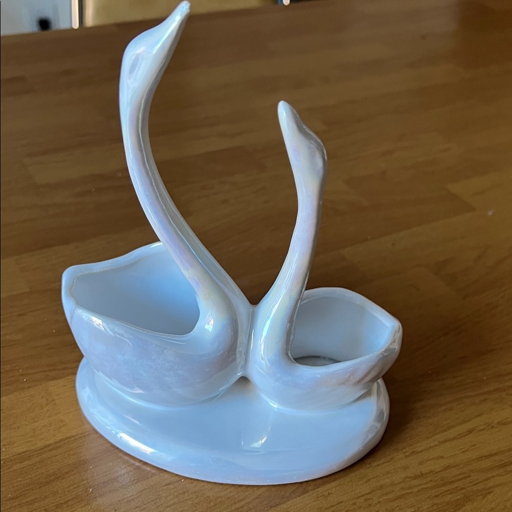 Elegant White Ceramic Swan Figurine
